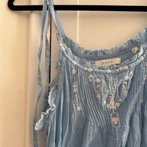 Dôen Blue Embroidered Top